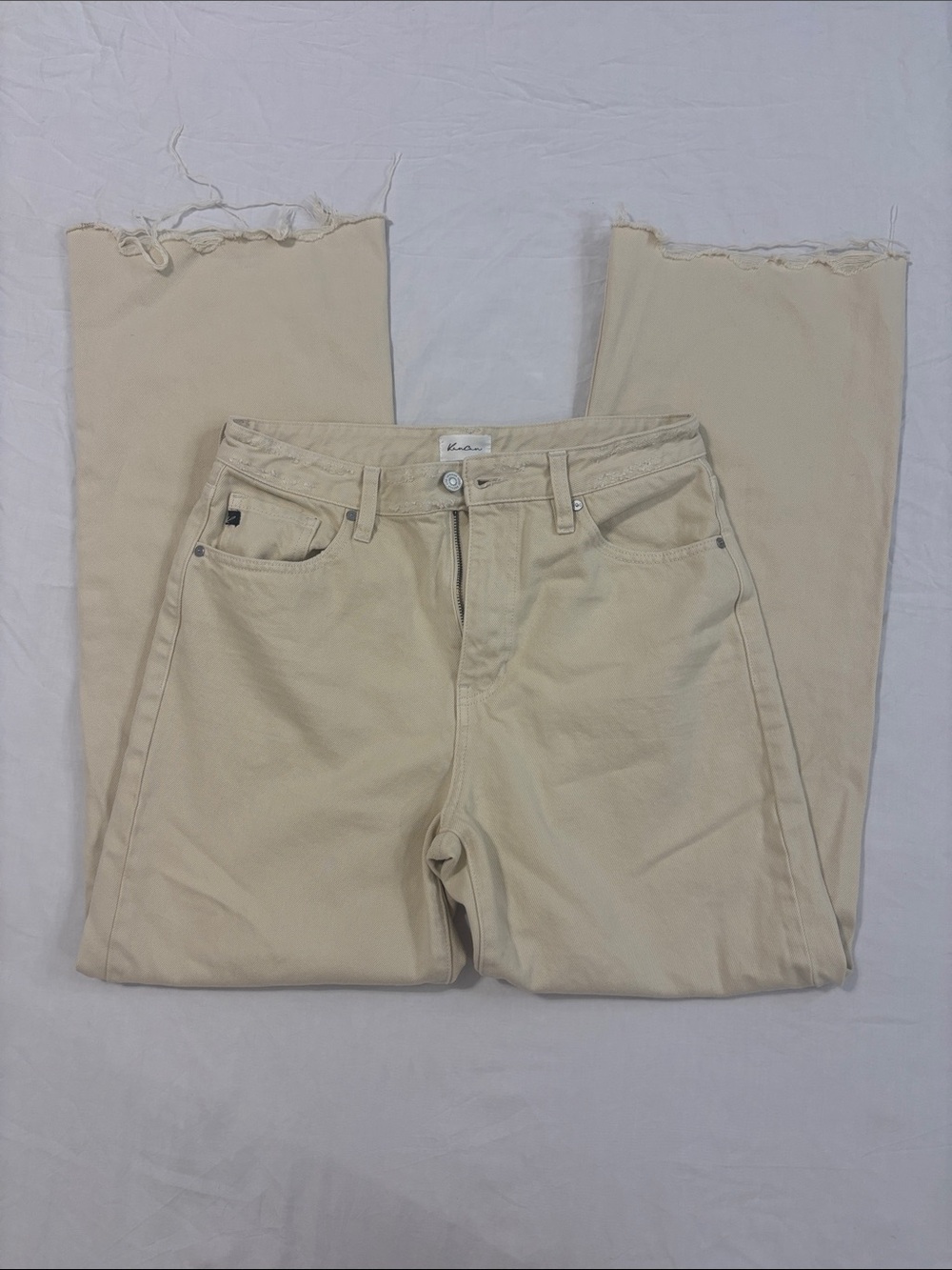 KanCan Mikaella Ultra High Rise 90’s Flare Jeans in Cream